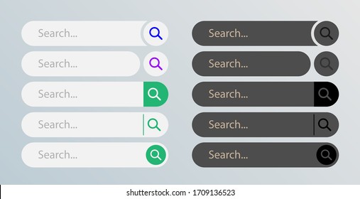 Vector Internet Search Template, Search Bar For User Interface, Design And Website. Address Search And Navigation Bar Icon. A Collection Of Search Form Templates For Sites. Made In Different Color Sty