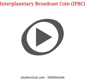 Vector Interplanetary Broadcast Coin (IPBC) digital cryptocurrency logo. Interplanetary Broadcast Coin (IPBC) icon. Vector illustration isolated on white background.