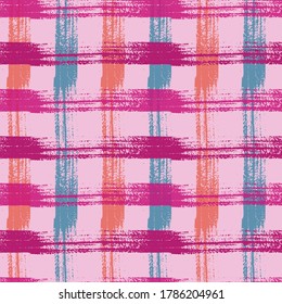 Vector intersecting lines plaid pattern. Ink texture cool crossed stripes grid.