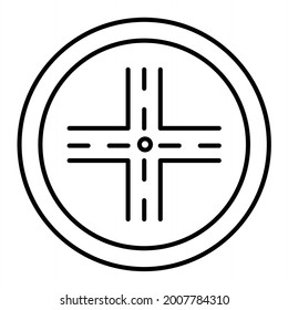 Vector Intersection Outline Icon Design

