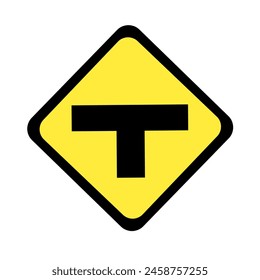 Vector Intersection traffic sign (left-right) transparent.