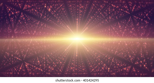 Vector interstellar space background.Cosmic galaxy illustration.Background with nebula, stardust and bright shining stars.Vector Illustration for party flyers,artwork, brochures, posters.