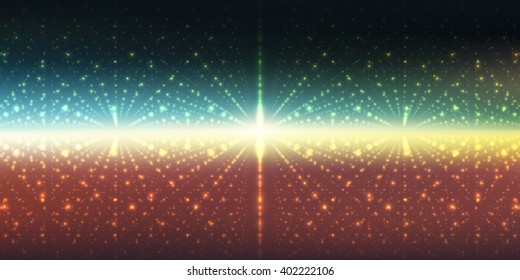 Vector interstellar space background.Cosmic galaxy illustration.Background with nebula, stardust and bright shining stars.Vector Illustration for party flyers,artwork, brochures, posters.