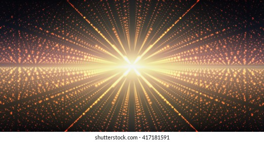 Vector interstellar space background.Cosmic galaxy illustration.Background with nebula, stardust and bright shining stars.Vector Illustration for party ,artwork, brochures, posters.