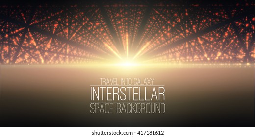 Vector interstellar space background.Cosmic galaxy illustration.Background with nebula, stardust and bright shining stars.Vector Illustration for party ,artwork, brochures, posters.