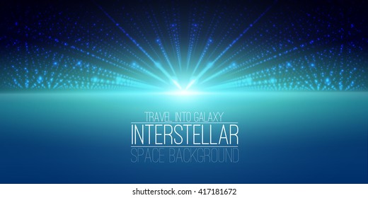 Vector interstellar space background.Cosmic galaxy illustration.Background with nebula, stardust and bright shining stars.Vector Illustration for party ,artwork, brochures, posters.