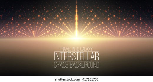 Vector interstellar space background.Cosmic galaxy illustration.Background with nebula, stardust and bright shining stars.Vector Illustration for party ,artwork, brochures, posters.