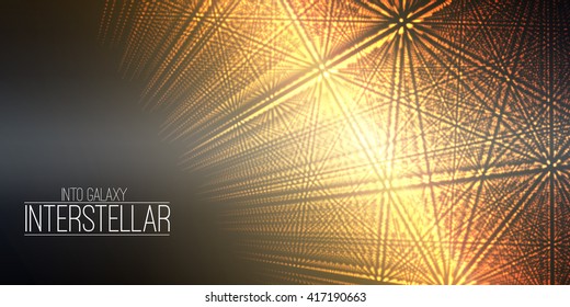 Vector interstellar space background.Cosmic galaxy illustration.Background with nebula, stardust and bright shining stars.Vector Illustration for party ,artwork, brochures, posters.