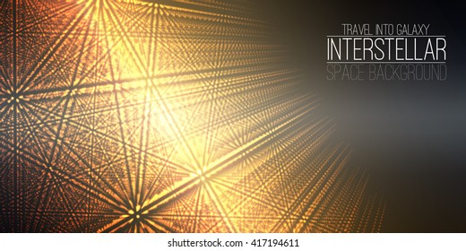 Vector interstellar space background.Cosmic galaxy illustration.Background with nebula, stardust and bright shining stars.Vector Illustration for party flyers,artwork, brochures, posters.