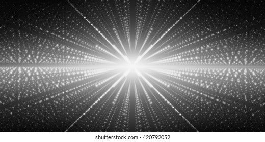 Vector interstellar space background.Cosmic galaxy illustration.Background with nebula, stardust and bright shining stars.Vector Illustration for party flyers,artwork, brochures, posters.