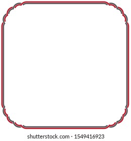 Vector intertwined color square frame. Isolated on white background