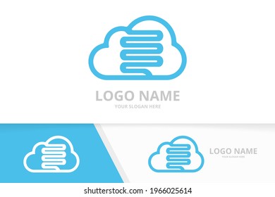 Vector intestine and cloud logo combination. Unique colon and storage logotype design template.