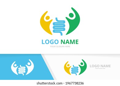 Vektordarm und Team-Logo-Kombination. Einzigartige Design-Vorlage für das Diggestion-Logo.