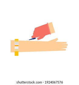 Vector de un procedimiento de inyección intravenosa.