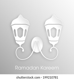 vector intricate 3d paper wall lamps for celebrating ramadan kareem and other muslim festivals.