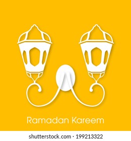 vector intricate arabic 3d paper lamps for the celebration of ramadan kareem and other muslim festivals.