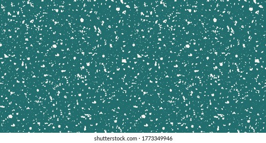 Vector intricate hand crafted snowflake terrazzo border. Seamless repeat banner blue white backdrop. Modern frosted ice effect. For texture, wellness, winter packaging, ribbon, edging, washi tape