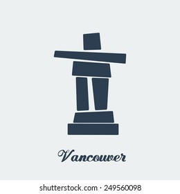 Vector Inukshuk Vancouver. Vector format eps 10. Flat colors