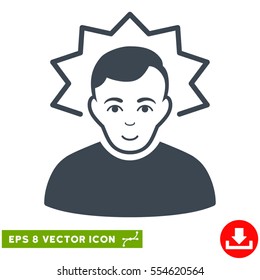 Vector Inventor EPS vector pictograph. Illustration style is flat iconic smooth blue symbol on a transparent background.