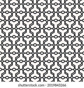 Vector invert Y round shape strokes seamless pattern monochrome color background. Modern geometric pattern. Use for fabric, textile, interior decoration elements, packaging, upholstery, wrapping.