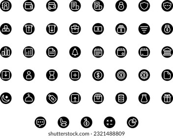 Vector of Investment Icon Set Round. Perfect for user interface, new application.