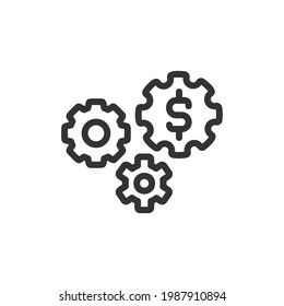 Vector investment line icon. Symbol in trendy outline style. Vector illustration isolated on a white background. 
