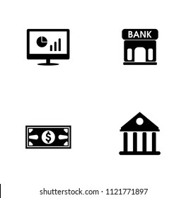 vector Investment money icons set, financial investment business - online money sign symbols