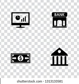 vector Investment money icons set, financial investment business - online money sign symbols