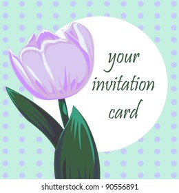 vector invitation with beautiful tulip