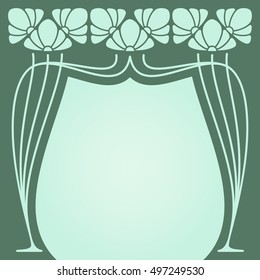 Vector invitation card with art deco frame and space for text.