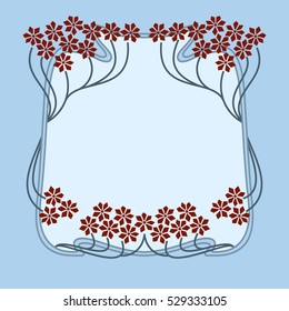 Vector invitation card with art deco frame and space for text.