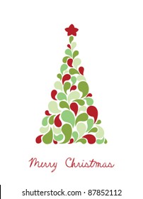 vector invitation card. christmas tree