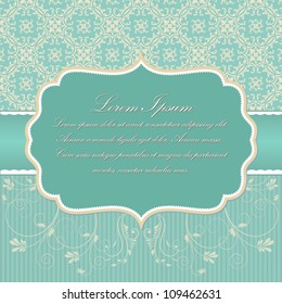 Vector invitation card with damask pattern eps10