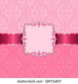 Vector invitation card with decorative pattern, place for text