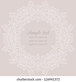Vector invitation card. Delicate curly background.