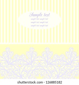 Vector invitation card with delicate yellow background.