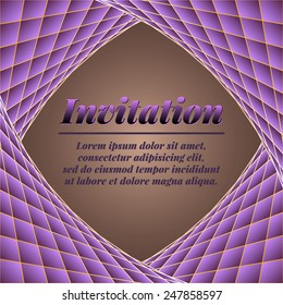 Vector invitation card with elegant 3d elements and text. Beautiful frame.