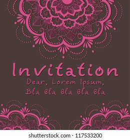 Vector invitation card with floral element