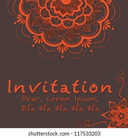 Vector invitation card with floral element