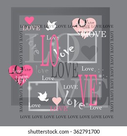 Vector invitation card. Happy Valentine Day. Elegant template for your design. Wedding card or invitation.