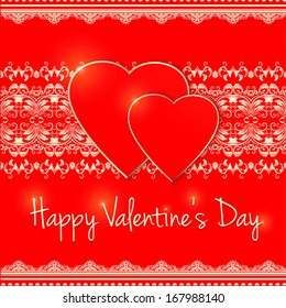 Vector invitation card. Happy Valentine's Day. Heart silhouette. Elegant template for your tender design.