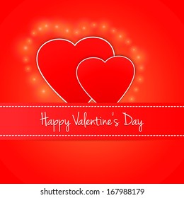 Vector invitation card. Happy Valentine's Day. Heart silhouette. Elegant template for your tender design.