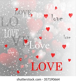 Vector invitation card. Happy Valentine's Day. Heart silhouette. Elegant template for your design. Abstract background
