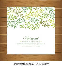 Vector invitation card with herbs. Beautiful natural background.