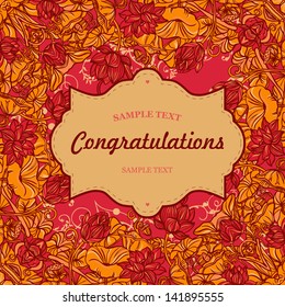 Vector Invitation Card With Lotus