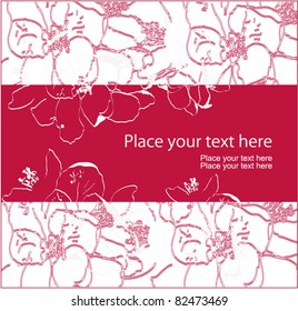 Vector invitation card on floral background