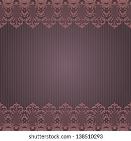 Vector invitation card with ornamental round lace with damask and arabesque elements. Mehndi style. Orient traditional ornament.