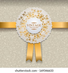 Vector invitation card with ornamental round lace