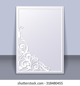 Vector invitation card with paper frame for design