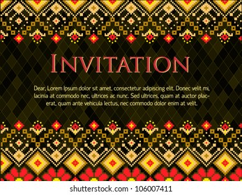 Vector invitation card with pattern eps10